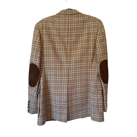 DAKS London Wool Men’s Blazer Elbow Patch Vintage Sport Coat Houndstooth Med 42R - Picture 2 of 9
